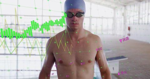 Competitive Swimmer Monitoring Performance with Augmented Reality Data Overlay on Pool Deck