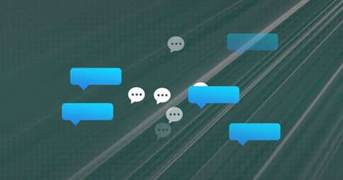 Abstract Speech Bubbles and Light Trails on Grey Background - Download Free Stock Images Pikwizard.com
