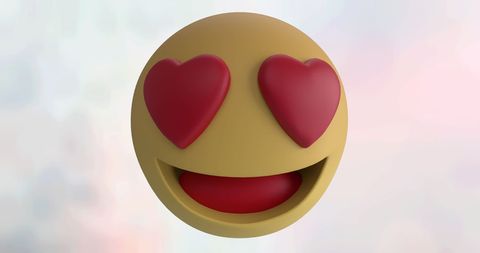 Heart-Eyes Emoji Icon on Dreamy Cloud Background - Download Free Stock Images Pikwizard.com