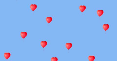 Floating Red Heart Balloons on Blue Communication Theme - Download Free Stock Images Pikwizard.com