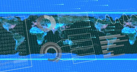 Global Data Processing and Digital Visualization on World Map - Download Free Stock Images Pikwizard.com