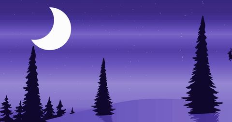 Silhouette Santa Sleigh Ride Night Sky Scene - Download Free Stock Images Pikwizard.com