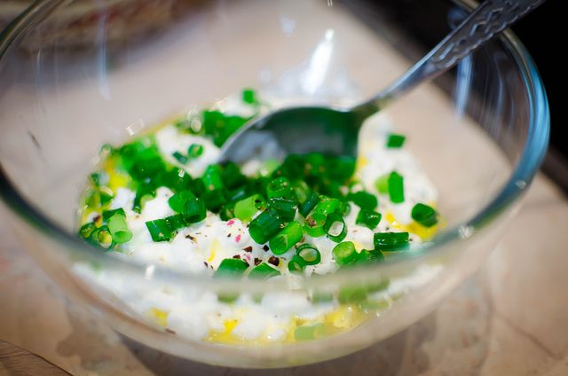 Homemade Yogurt Dip Topped with Chopped Green Onions - Download Free Stock Photos Pikwizard.com