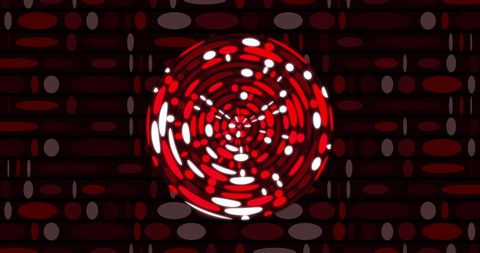 Dynamic red and white pattern with circular motion effect