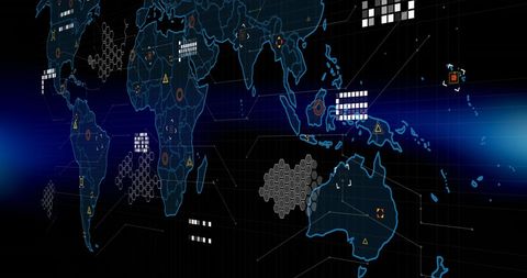 Global Data Visualization on Digital World Map Interface - Download Free Stock Images Pikwizard.com