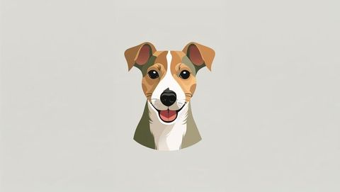 Minimalist Dog Illustration with Adorable Expression