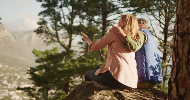 Couple Enjoying Scenic Mountain View in Nature - Download Free Stock Images Pikwizard.com