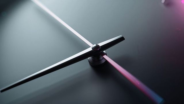 Minimalistic clock hands with modern lighting and precise mechanics