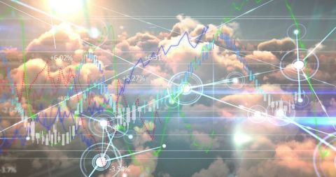 Digital Data Analysis Over Dynamic Sky - Download Free Stock Images Pikwizard.com