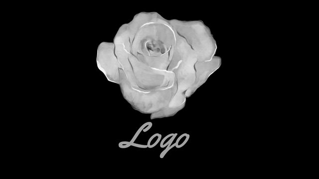 Elegant Monochrome Rose Logo on Black Background - Download Free Stock Templates Pikwizard.com