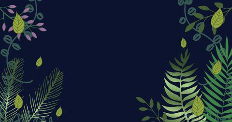 Lush Green Foliage on Dark Blue Background for Eco Themes - Download Free Stock Images Pikwizard.com