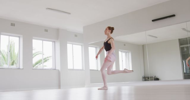 Graceful Ballet Dancer Training in Bright Studio - Download Free Stock Images Pikwizard.com