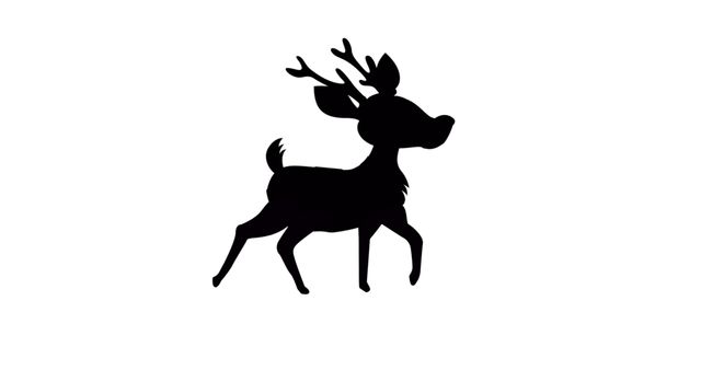 Silhouette of a Walking Reindeer with Antlers - Download Free Stock Images Pikwizard.com