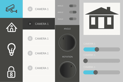 smart home interface with security icons on transparent background - Download Free Stock Videos Pikwizard.com