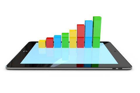 Transparent 3D Bar Graph Emerging from Tablet Surface - Download Free Stock Videos Pikwizard.com