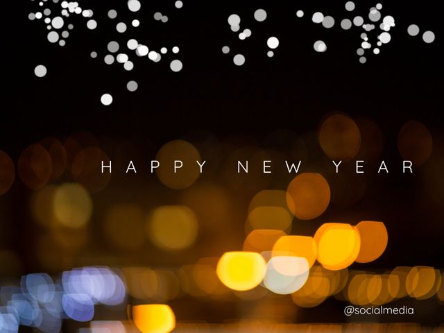 This image is perfect for creating New Year's greeting cards, social media posts, or digital invitations. The out-of-focus lights create a festive and cheerful atmosphere suitable for any celebratory context. The text 'Happy New Year' makes it ideal for wishing loved ones, friends, and followers a joyous new year.