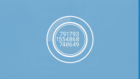 Animated Data Processing Interface on Blue Background