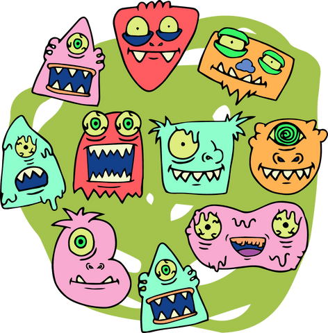 Transparent Cartoon Monsters in Bright Colors - Download Free Stock Videos Pikwizard.com