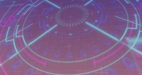 Futuristic Digital HUD Interface in Bright Collaborating Colors - Download Free Stock Images Pikwizard.com