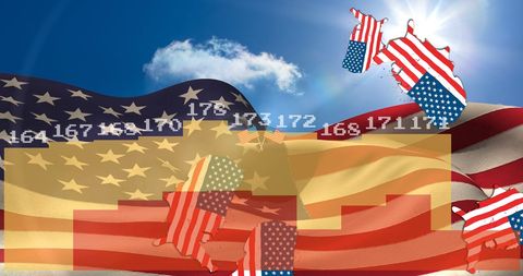 American Flag with Statistics and Business Concept Art - Download Free Stock Images Pikwizard.com