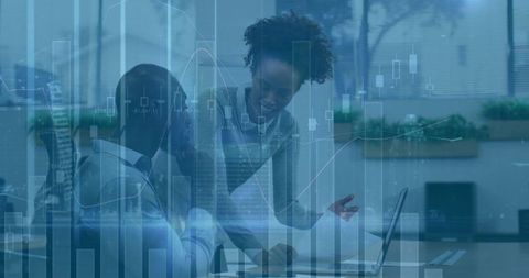 Business Professionals Analyzing Market Data with Technology