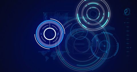 Futuristic Digital Interface with Data Processing Circles - Download Free Stock Images Pikwizard.com