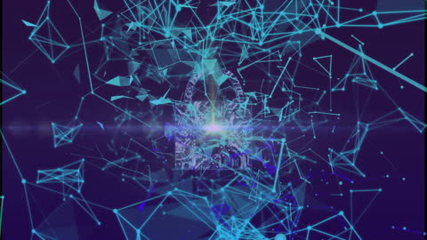 Futuristic Plexus Network Security Padlock Icon