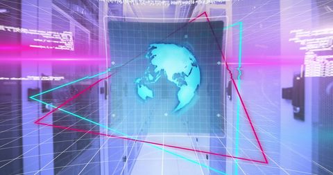 6G Technology with Digital Globe in Futuristic Server Room - Download Free Stock Images Pikwizard.com