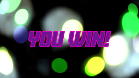 Colorful Glowing Background with 'You Win' Text Animation