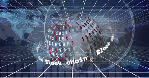 Binary Code Globe with Digital Network Connections