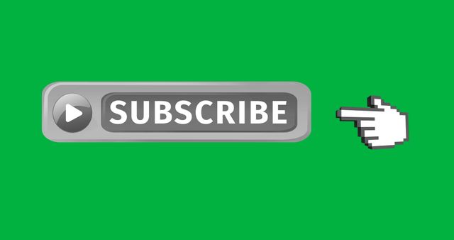 Vector Illustration of Cursor Pointing to Subscribe Button on Green Background - Download Free Stock Images Pikwizard.com