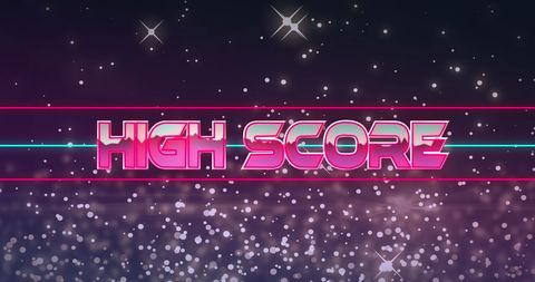 Retro High Score Banner with Sparkling Background - Download Free Stock Images Pikwizard.com