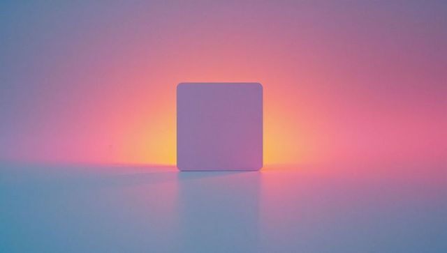 Minimalist square panel against gradient background