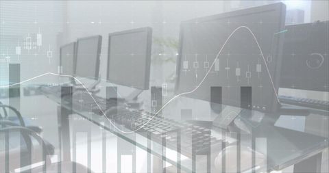 Financial Data Visualization on Empty Office Computers - Download Free Stock Images Pikwizard.com