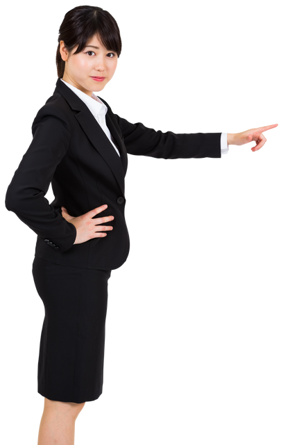 Transparent Businesswoman Pointing Sideways Gesture Concept - Download Free Stock Videos Pikwizard.com