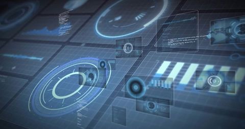 Futuristic Digital Interface with Holographic Data Panels - Download Free Stock Images Pikwizard.com