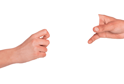 Transparent Fingers Snapping Gesture with Caucasian Hands Isolated