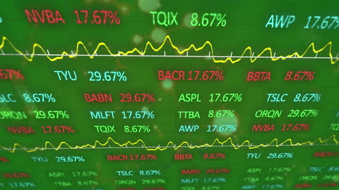 Real-time Stock Market Data with Digital Interface Overlay
