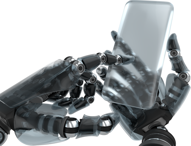 Robotic Hand Holding Transparent Smartphone in Futuristic Setting - Download Free Stock Videos Pikwizard.com