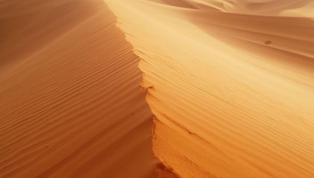 Scenic Desert Landscape with Rippling Sand Dune