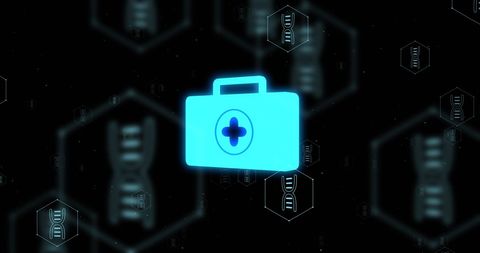 Futuristic medical technology network with dna elements