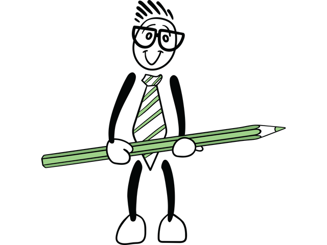 Smiling Cartoon Character Holding Large Green Pencil on Transparent Background - Download Free Stock Videos Pikwizard.com