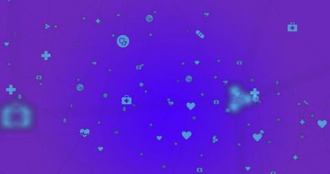 Digital Medical Network with Health Icons on Blue Background - Download Free Stock Images Pikwizard.com