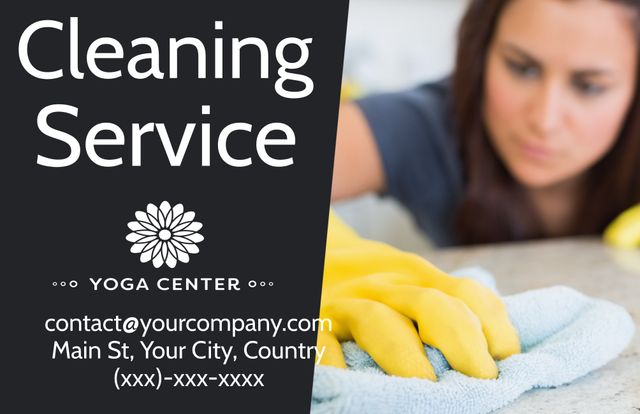 Professional Cleaning Service Advertisement Design with Contact Details - Download Free Stock Templates Pikwizard.com