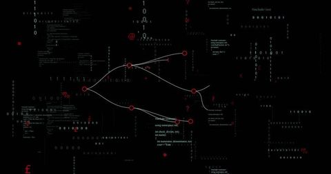Futuristic Cyber Interface with Digital Network Visualization