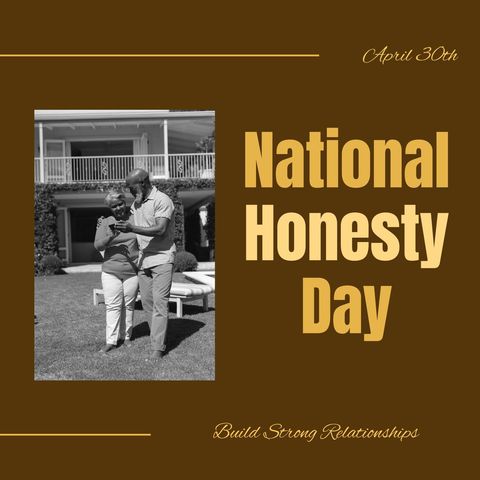 Happy Elderly Couple Celebrating National Honesty Day Outdoors