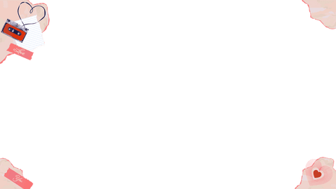 Romantic stationery frame with retro tape on transparent background