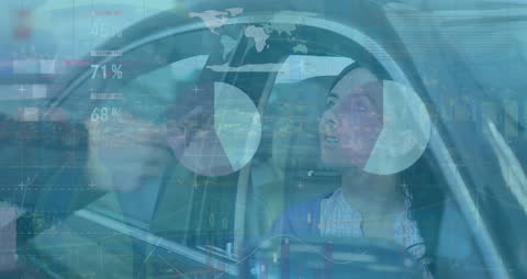 Innovative Financial Data Analysis with Woman in Car