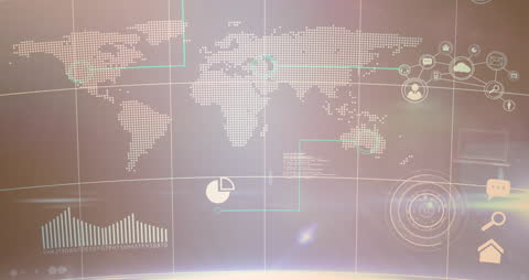 Digital World Map and Data Interfaces for Global Business