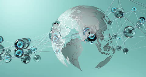 Global Digital Connectivity on Futuristic Globe